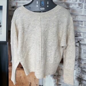 WILLIAM RAST KNIT POPCORN BOBBLE POM IVORY/CREAM SWEATER SIZE M